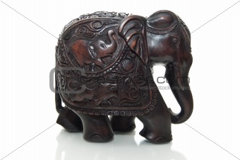 Red wooden elephant