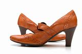 Pair of leather woman shoes