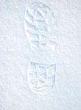 Footprint on clean snow
