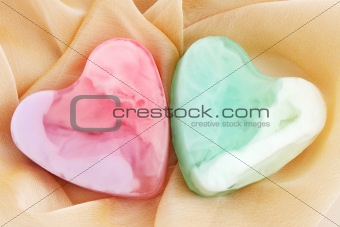 Soap,  two hearts