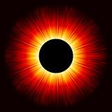 Glowing eclipse on a solid black background. EPS 8
