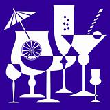 Blue drinking glasses vector illustration