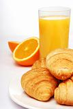 Breakfast with orange juice 