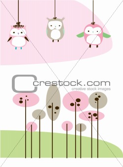 background design with owls