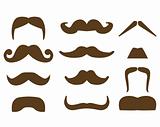 mustaches isolated over white background