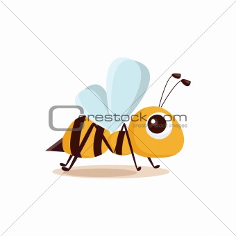 Illustration of isolated cartoon bee 