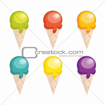 Cartoon ice cream collection