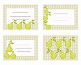 Fruit labels with pears vector illustration