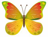 A beautiful yellow butterfly isolated.  EPS10 Vector