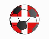 Flag of Denmark and soccer ball