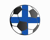 Flag of Finland and soccer ball