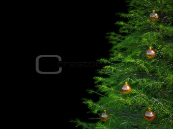 christmas tree on black background