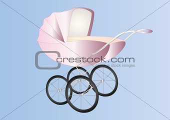 antique baby girl buggy