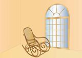 rocking chair and window