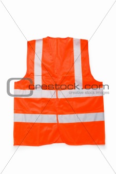Orange vest isolated on the white background 
