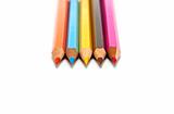 Five colored pencils