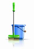 bucket and mop for cleaning