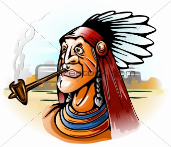 indian chief smoking tube