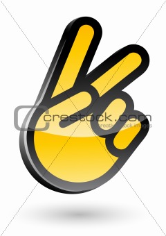 gesticulate hand victory sign