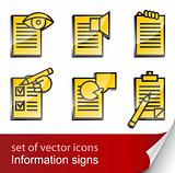 set informational sign icon
