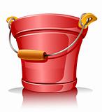 red metallic bucket