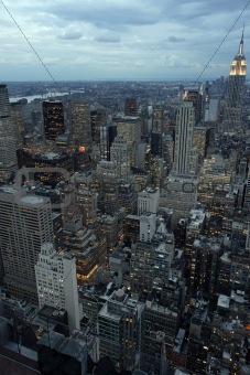 New York city at dusk