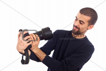 Young Man Photographer Taking Photos