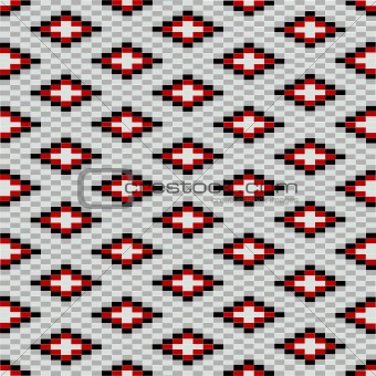 Decorative texture with red and grey motifs