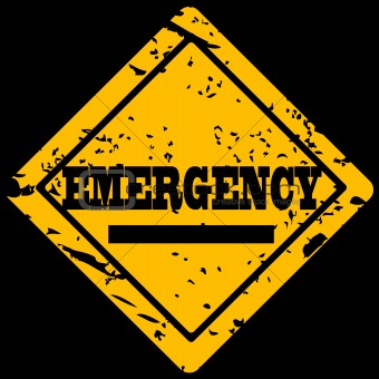 Grunge sign with the word emergency