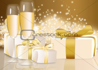 Illustration of glasses and gifts