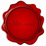 Wax seal with word Welcome