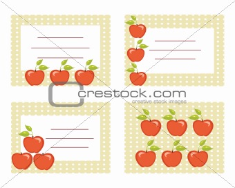 Fruit labels with apples