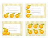 Fruit labels with peaches