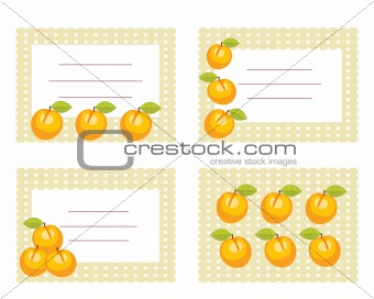 Fruit labels with peaches