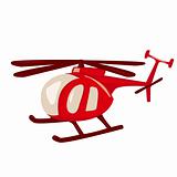 Cartoon style red helicopter