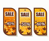 Set of 3 autumn sale tags