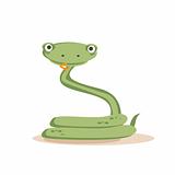 Cartoon snake isolated