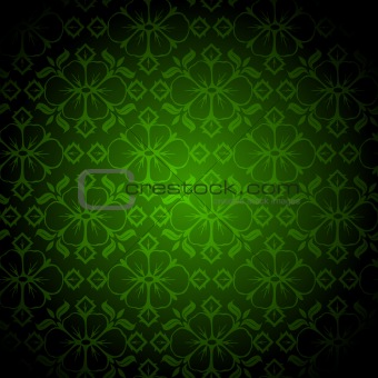Floral green Vintage Pattern. Vector