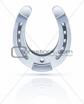 metallic horseshoe as symbol fortune