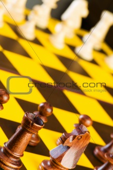 Chess concept with pieces on the board