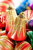 Colourful christmas decoration on a shiny background 
