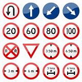 Road Sign Glossy Vector (Set 7 of 8)