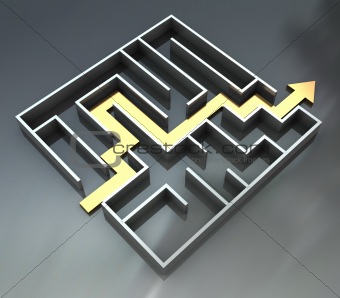 maze with arrow route