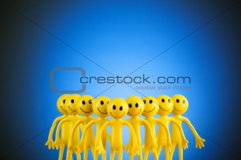 Leadership concept with smilies against gradient background