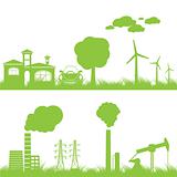 abstract ecology, industry and nature background