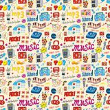 cute music icon seamless pattern
