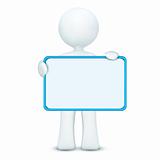 3d character holding blank board