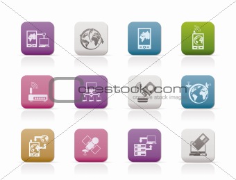 communication, computer and mobile phone icons