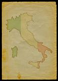 Italy map on old paper