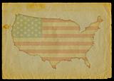 USA map on old paper
